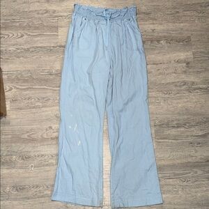 Ciso Light Blue Wide Leg Pants with Drawstring Waist